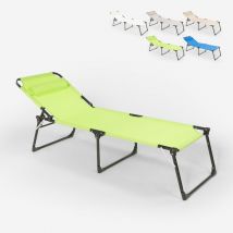 Transat de plage pliant bain de soleil en aluminium Mauritius - Vert foncé