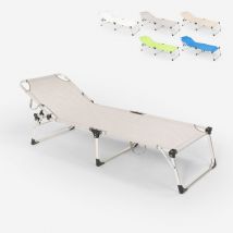 Bain de soleil de plage transat pliant en aluminium Seychelles - Gris