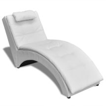 Maisonchic - Chaise longue, Chaise de relation avec oreiller Blanc Similicuir CON3210 design in