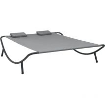 Chaise longue d'extérieur Tissu Anthracite