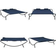 Chaise longue d'extérieur tissu bleu - transat - transats - Home & Living - Bleu
