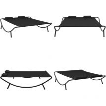 Chaise longue d'extérieur tissu noir - transat - transats - Home & Living - Noir