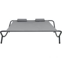 INLIFE Chaise longue d'extérieur Tissu Anthracite