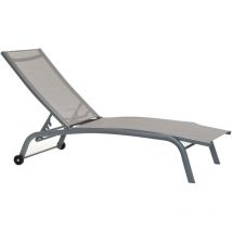 Chaise Longue Aluminium 187,5X64X97 Roues