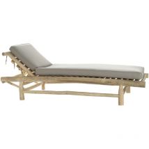 Chaise longue of the Brand, Multicolore, of polyester et Teck (209 x 86 x 35 centimètres). - Dkd Home Decor
