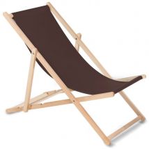 Greenblue - Green Blue Fauteuil de Plage Pliant en hetre Classique Lit de Plage (Brun) (GB183 Brązowy)