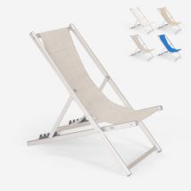 Beach And Garden Design - Chaise longue de plage pliable et réglable en aluminium Riccione Gold - Gris