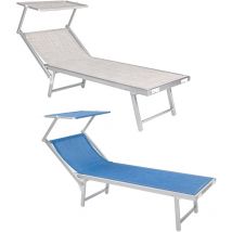 Chaise Longue De Plage Avec Parasol 'Mattinata' Serviette Ecru