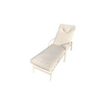 Tuttacasa - Chaise longue Giove fauteuil structure me'tal 158x65x98 cm coussin couleur e'cru pour jardin exte'rieur