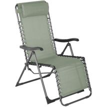 Chaise Longue Gravité Zéro Rebecca Mobili Jais 113x66x104 Polyester Acier Vert Gris Foncé