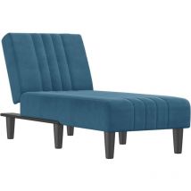 Chaise longue bleu velours vidaXL