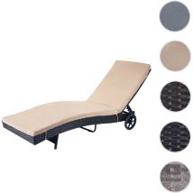 Mendler - Bain de soleil HWC-D80, bain de soleil de jardin, poly-rattan - anthracite, coussins terracotta