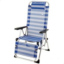 Aktive - 62298 - Chaise longue de plage pliante ofaluminium et textilène, multi-position 5 positions, poids maximum 110kg, anti-basculement,
