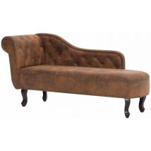Chaise longue Marron Similicuir daim Vidaxl