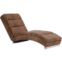 Chaise longue Marron Similicuir daim vidaXL