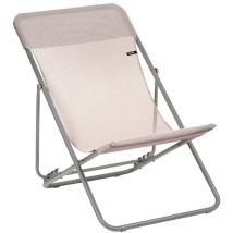 Lafuma Mobilier - Transat Jardin Pliable - Chilienne Multi-positions - Maxi Transat - Batyline Iso - Rose Magnolia