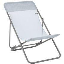 Lafuma Mobilier - Transat Jardin Pliable - Chilienne Multi-positions - Maxi Transat - Batyline Iso - Bleu Ciel