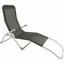 Maxxgarden - Transat textilène - Bain de soleil pliable - Noir