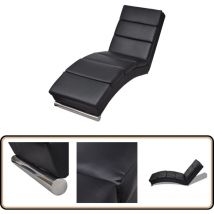 Vidaxl - Chaise longue Noir Similicuir - Chaises Longues - Chaise Longue Noire - Mobilier Extérieur - Transats - Salon De Jardin