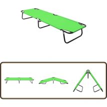 Chaise longue pliable acier vert - Chaises Longues Pliables - Chaises Longues Extérieures - Transats Pliants - Mobilier De Jardin - Meubles De Jardin