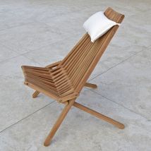 Teck'attitude - Chaise longue pliable en teck massif Santiago