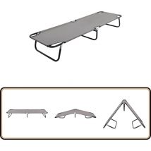 Chaise longue pliable gris Acier - Chaises Longues Pliables - Transats - Mobilier De Jardin - Chaises De Jardin - Literie Extérieure
