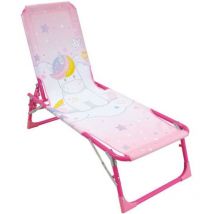 Cijep - Chaise longue pliante - licorne rose