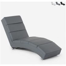 Le Roi Du Relax - Chaise longue fauteuil de salon en similicuir moderne Dijon - Gris