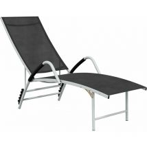 Chaise longue Textilène et aluminium Noir