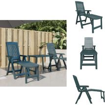 Vidaxl - Chaise longue vert plastique - Chaise Longue - Transats - Mobilier De Jardin - Chaises Longues Extérieures - Détente Extérieure