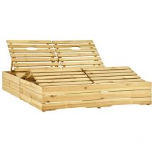 Chaise longue,Bain de soleil,Transat de relaxation double Bois de pin imprégné de vert CFW98480
