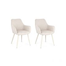 Bizzotto - Chaise Lot de 2 chaises ac-acc cora Beige/Beige