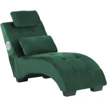 Chaise Lounge Modern Emerald Green Velvet Inbuilt Bluetooth Speaker usb Simorre