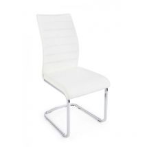 Yes Everyday - Chaise rembourrée moderne myra en éco-cuir blanc