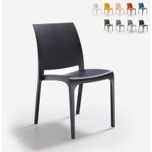 Chaise empilable pour bar restaurant jardin extérieur intérieur Volga Bica Noir