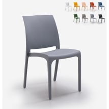 Chaise empilable pour bar restaurant jardin extérieur intérieur Volga Bica Gris