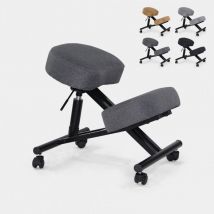 Bodyline Health And Massage - Chaise de bureau ergonomique siège assis-genoux en tissu Balancesteel Lux - Gris foncé