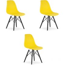 Chaise OSAKA jaune / pieds noirs x 3