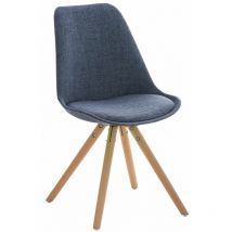 Chaise Pegleg en Tissu Pieds en Bois de hêtre forme ronde Bleu Nature