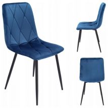 Chaise PIADO tapissée de velours bleu marine