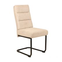 Alcos - Chaise pieds traineau tissu beige Katleen