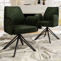 Chaise pivotante (2 pièces), chaise avec accoudoirs, rotative à 360°, chaises de salon, chaises de salle à manger, chaises de maquillage, chaises de