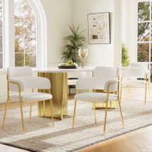 Chaise de salle à manger (4 pièces), chaise de salle à manger moderne avec pieds dorés, chaises pour salon, salle à manger, chambre à coucher, chaise