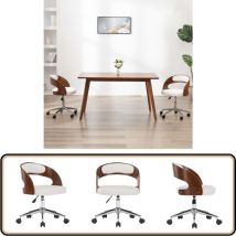 Vidaxl - Chaise pivotante à manger Blanc Bois courbé et similicuir - Chaises De Salle à Manger - Chaise Contemporaine - Chaise Confortable - Chaise