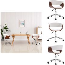 Vidaxl - Chaise pivotante à manger Blanc Bois courbé et similicuir - Chaises De Salle à Manger - Chaise Pivotante - Chaise Contemporaine - Chaise