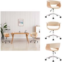Vidaxl - Chaise pivotante à manger Crème Bois courbé et Similicuir - Chaises De Salle à Manger - Chaise Pivotante - Chaise Contemporaine - Chaise