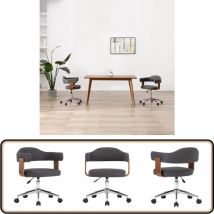 Chaise pivotante à manger Gris Bois courbé et tissu - Chaises De Salle À Manger - Chaise Pivotante - Chaise Ergonomique - Chaise Design - Chaise