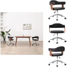Vidaxl - Chaise pivotante à manger Noir Bois courbé et similicuir - Chaises De Salle à Manger - Chaise Pivotante - Chaise Contemporaine - Chaise