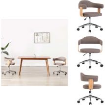 Vidaxl - Chaise pivotante à manger Taupe Bois courbé et tissu - Chaise De Salle à Manger - Chaise Pivotante - Chaise Contemporaine - Chaise