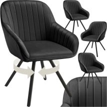 Chaise pivotante avec accoudoirs Snug en velours, rembourrée Lot 4 chaises pivotantes à 360° velours noires -